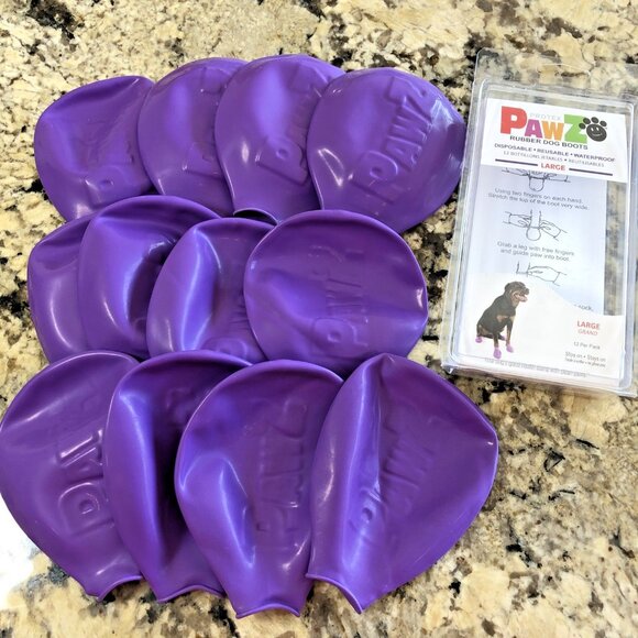 Size Large Protex PAWZ Rubber Dog Boots Disposable Reusable Waterproof 12pk TH - Picture 2 of 8